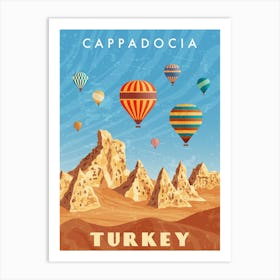 Turkey, Cappadocia — Retro travel minimalist poster Art Print