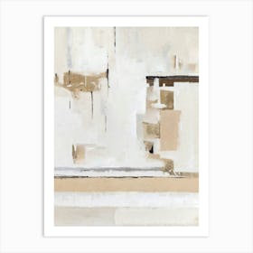 Beige Gray Modern Abstract 2 Art Print
