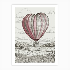 Heart Shaped Hot Air Balloon Art Print