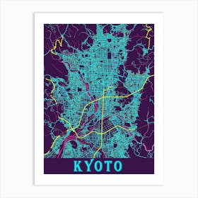 Kyoto Map Poster 1 Art Print