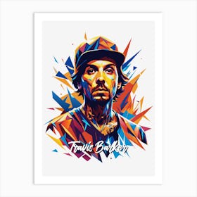 Travis Barker Blink 182 02 Portrait Music Icon WPAP Pop Art Style Art Print