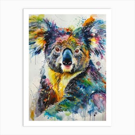 Koala Colourful Watercolour 4 Art Print