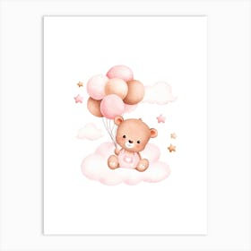 Teddy Bear With Balloons Kids and Nursery 5 Art Print