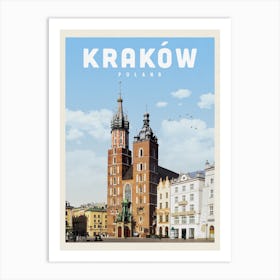 Krakow Poland Travel Poster Art Print