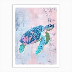 Simple Pastel Sea Turtle Painting Art Print