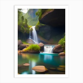 Waterfall In The Forest 2 Art Print