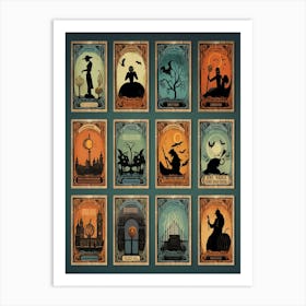 Vintage-Inspired Wall of Tarot-Inspired Art Print