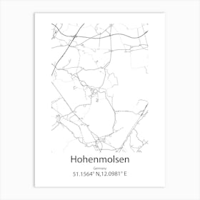 Hohenmolsen,Germany Minimalist Map Art Print