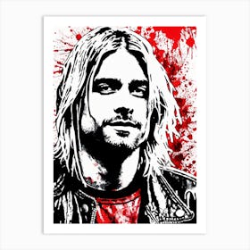 Kurt Cobain Portrait Ink Painting (6) Art Print