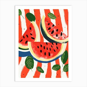 Watermelon Fruit Summer Illustration 4 Art Print