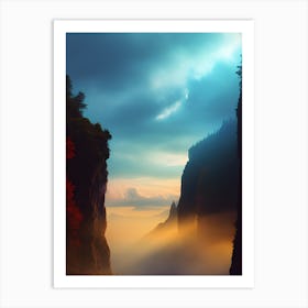 Sunset In The Mountains Art Print