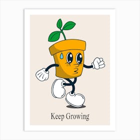 Self Growth Motivational Retro Cartoon 4 Art Print