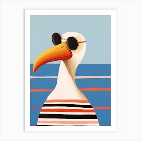 Little Pelican 2 Wearing Sunglasses Art Print