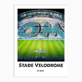 Stade Velodrome, Football, Stadium, Soccer, Art, Wall Print Art Print