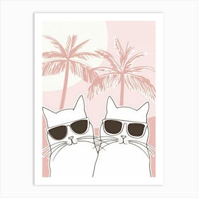 Two Cats In Sunglasses 8 Art Print