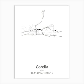 Corella,Spain Minimalist Map Art Print