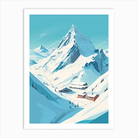 Val D Isere   France, Ski Resort Illustration 1 Simple Style Art Print