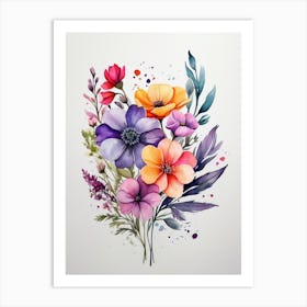 Watercolor Flowers 6 Art Print