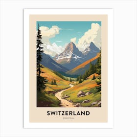 Eiger Trail Switzerland 2 Vintage Hiking Travel Poster Art Print