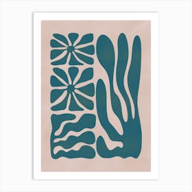 Floral Coral Cut Out Art Print