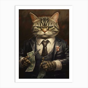 Gangster Cat American Shorthair 5 Art Print