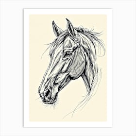 Vintage Horse Portrait Art Print