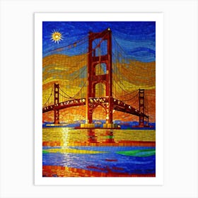 Golden Gate Bridge Mosaic Art Print