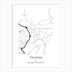 Fisciano,Italy Minimalist Map Póster