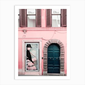 Fashion Door In Pink, Rome Art Print