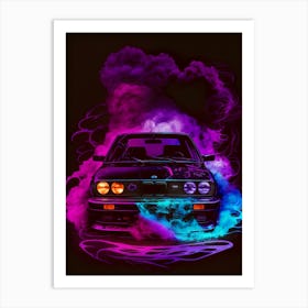 Bmw E30 Smoke Muscle Smoke Drift Retro Racing vintage classic Car Art Print