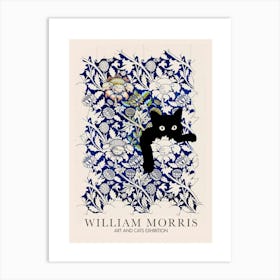 william morris peeking cat Art Print