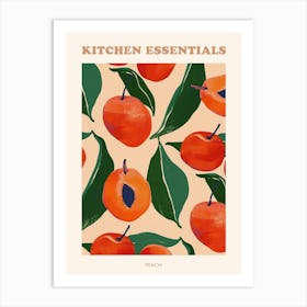 Peach Fruit Pattern Poster Art Print