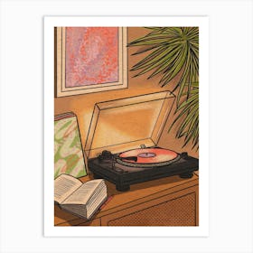 Cosy Vinyl Player Art Print