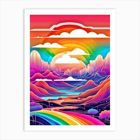 Rainbow Landscape 1 Art Print