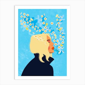 Girlsmokingflowers Art Print