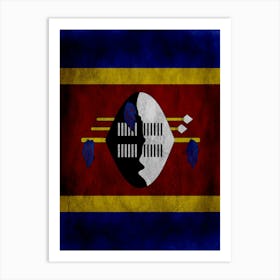 Swaziland Flag Texture Art Print