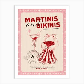 Martinis And Bikinis, Summer Lover Art Art Print