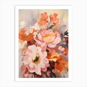 Fall Flower Painting Anemone 4 Art Print