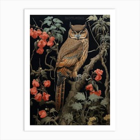 Dark And Moody Botanical Owl 3 Art Print