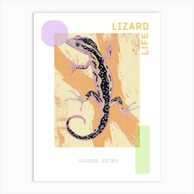 Golden Gecko Abstract Modern Illustration 2 Poster Art Print