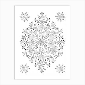 Beauty, Snowflakes, William Morris Inspired 1 Art Print