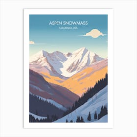 Poster Of Aspen Snowmass   Colorado, Usa, Ski Resort Illustration 3 Art Print