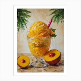 Peach Ice Cream Art Print