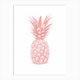 Pink Pineapple Handrawn Art Print