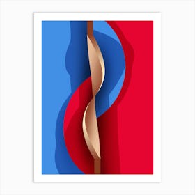 Blue And Red Spiral 1 Art Print