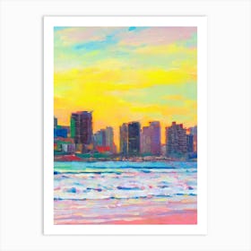 Haeundae Beach, Busan, South Korea Bright Abstract Art Print