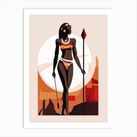 African Tribal Woman Minimalist Elegance Art Print