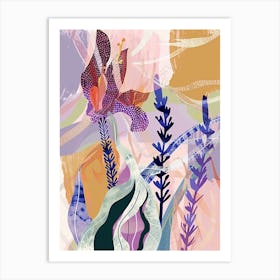 Colourful Flower Illustration Lavender 3 Art Print