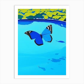 Common Blue Butterfly Pop Art David Hockney Inspired 1 Art Print