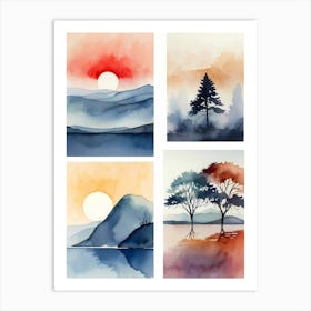 Watercolor Landscapes 1 Art Print